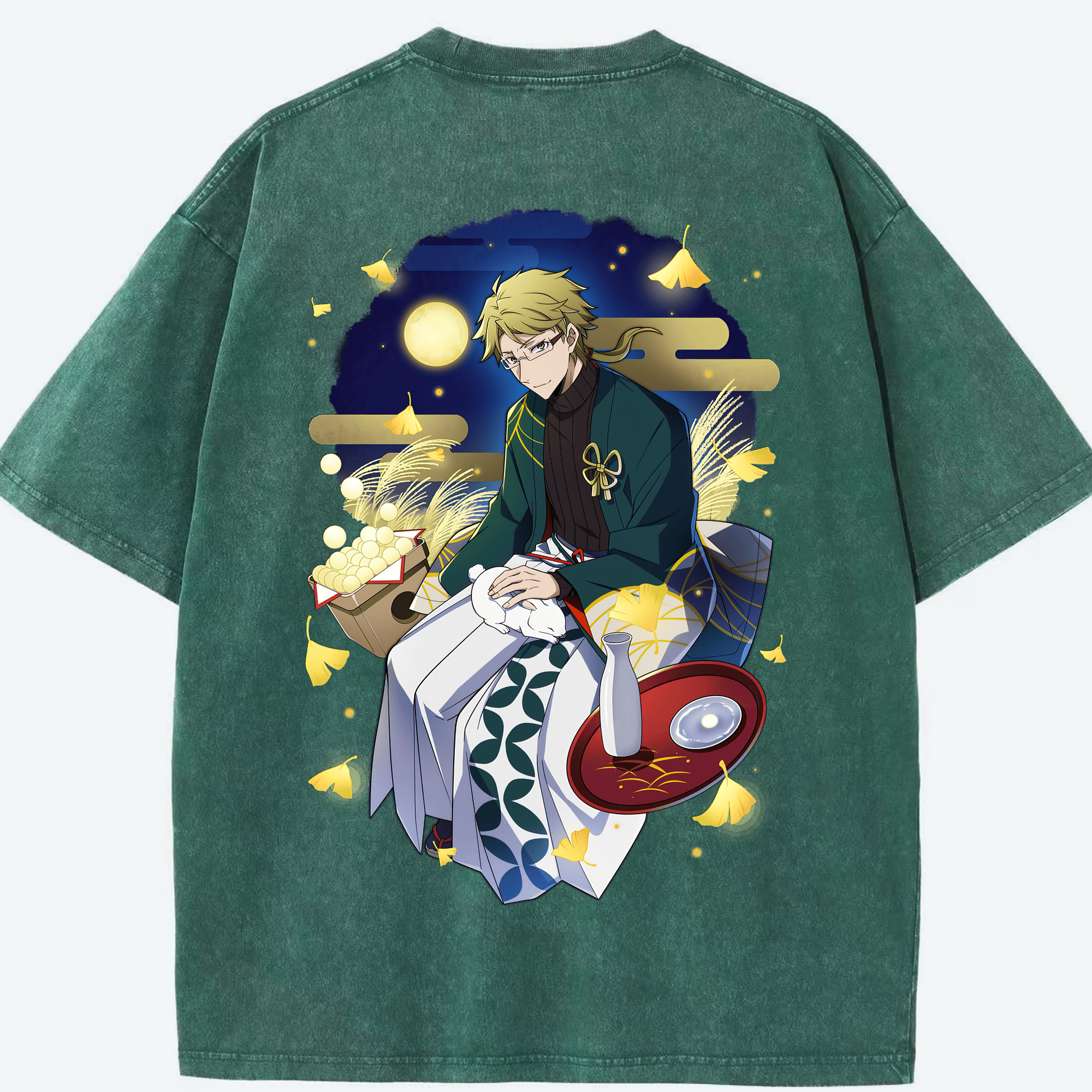 （画像用） 文豪ストレイドッグス Bungo Stray Dogs 綿100% ヴィンテージ風 半袖Tシャツ（背面プリント）